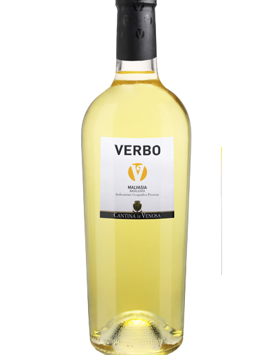 Una bottiglia di Malvasia Verbo Cantine Venosa al Ristorante Mangio Roma