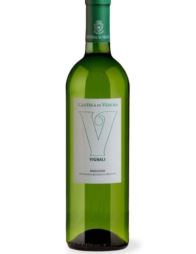 Una bottiglia di vino Bianco Vignali Cantine di Venosa Basilicata al Ristorante Mangio Roma