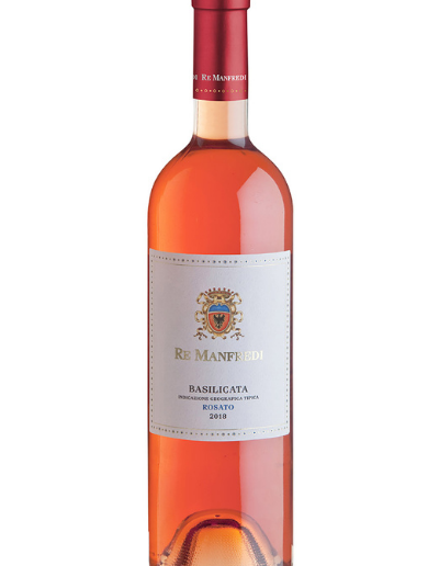 una bottiglia di vino rosato Re Manfredi Terre degli Svevi al Ristorante Mangio Roma